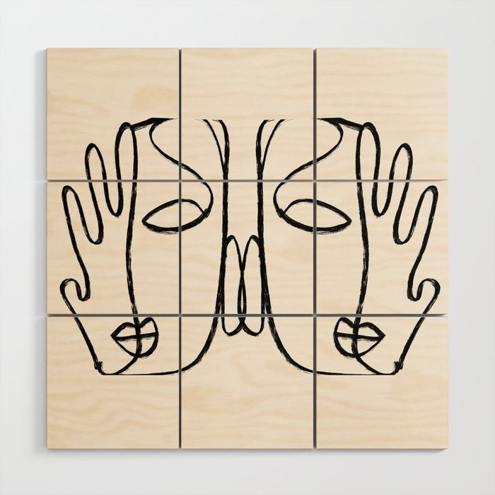 Two Faces 2 Wood Wall Art Gallery Image 1