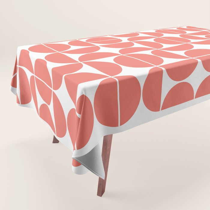 Mid Century Modern Geometric 04 Living Coral Tablecloth Gallery Image 1