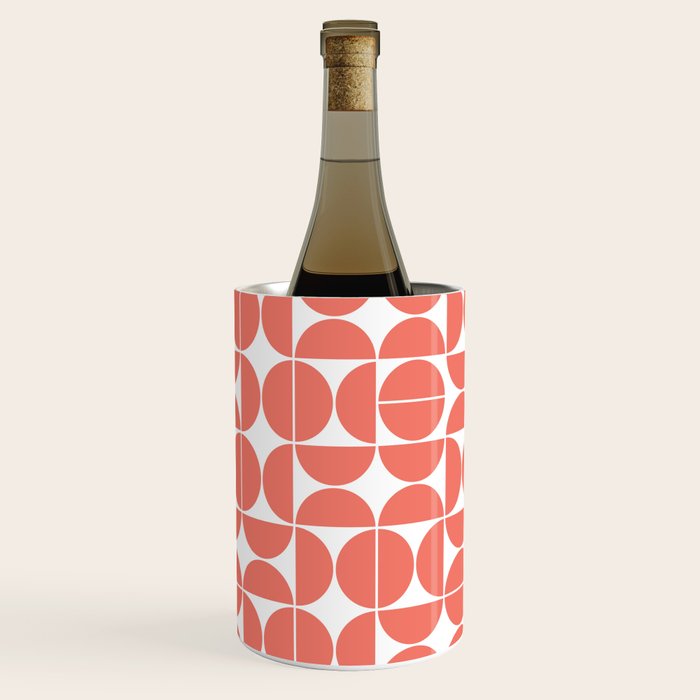 Mid Century Modern Geometric 04 Living Coral Wine Chiller Gallery Image 3