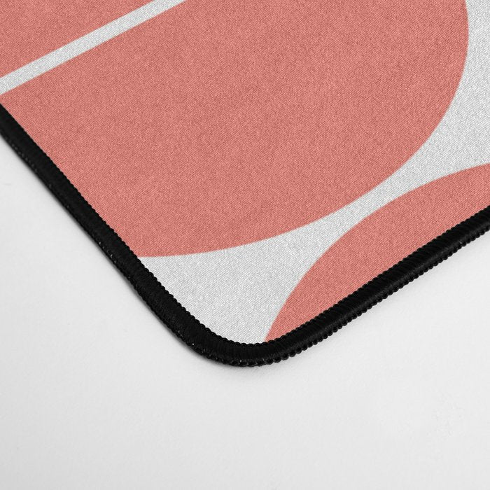 Mid Century Modern Geometric 04 Living Coral Desk Mat Gallery Image 4