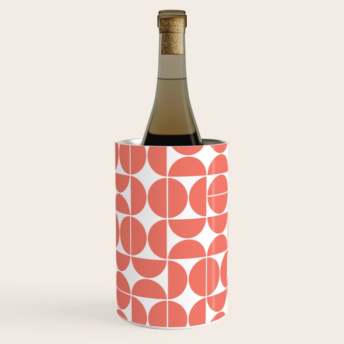 Mid Century Modern Geometric 04 Living Coral Wine Chiller Gallery Image 2