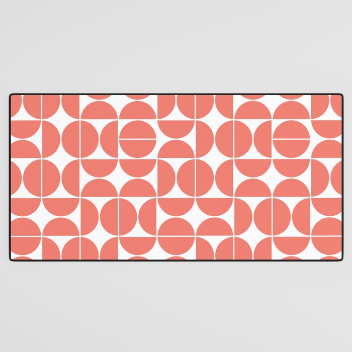 Mid Century Modern Geometric 04 Living Coral Desk Mat Gallery Image 3
