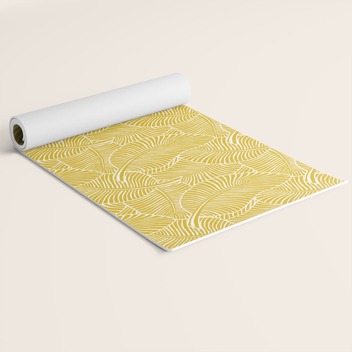 Zebra Palm Hawaiian Tropical  -Sulfur Yellow Yoga Mat Gallery Image 2