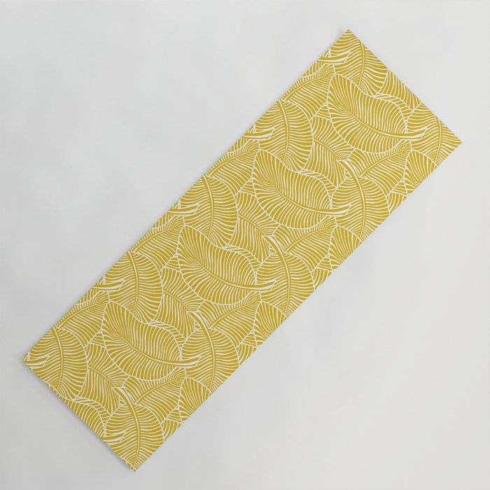 Zebra Palm Hawaiian Tropical  -Sulfur Yellow Yoga Mat Gallery Image 1