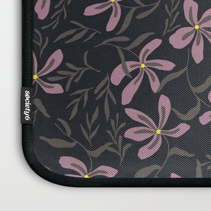 seamless pattern with small flowers on a black background Laptop Sleeve Gallery Image 3