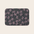 seamless pattern with small flowers on a black background Bath Mat Gallery Image 1