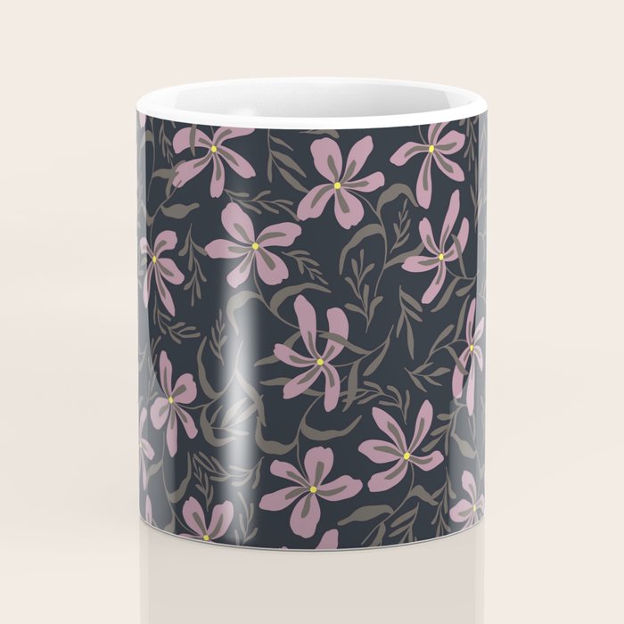 seamless pattern with small flowers on a black background Coffee Mug Gallery Image 4