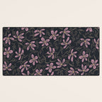 seamless pattern with small flowers on a black background Desk Mat Gallery Image 3