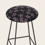 seamless pattern with small flowers on a black background Stool Gallery Image 2