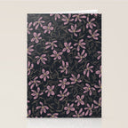 seamless pattern with small flowers on a black background Stationery Card Gallery Image 2