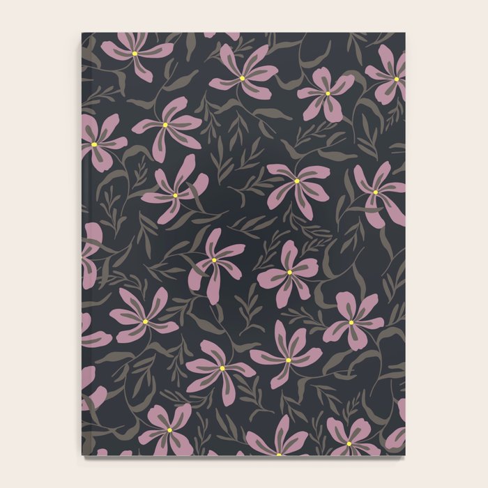 seamless pattern with small flowers on a black background Notebook Gallery Image 4