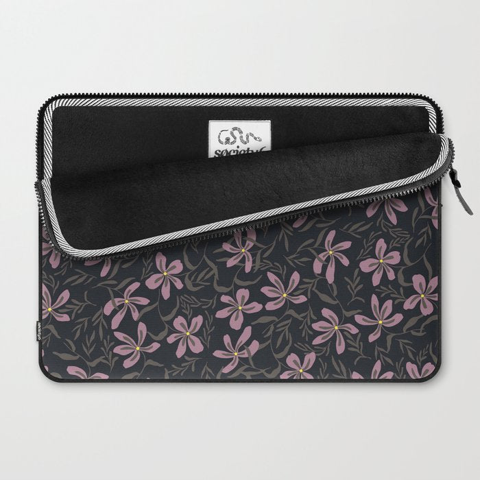 seamless pattern with small flowers on a black background Laptop Sleeve Gallery Image 2