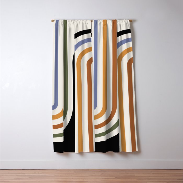 Bold Curvature Stripes VIII Window Curtain Gallery Image 3