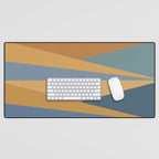 Geometric Triangles IX Blue and Orange Desk Mat Gallery Image 1
