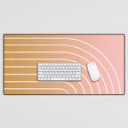 Ombre Arch XIII Pastel Sunset Gradient Modern Geometric Lines Desk Mat Gallery Image 1