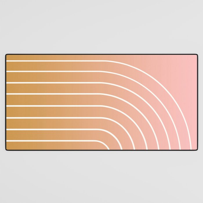 Ombre Arch XIII Pastel Sunset Gradient Modern Geometric Lines Desk Mat Gallery Image 3