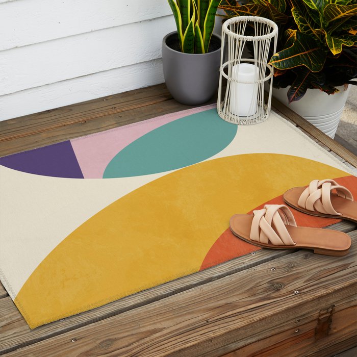 abstract minimal 4 Outdoor Rug Gallery Image 2