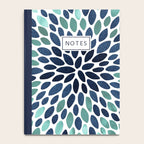 Flower Bloom, Aqua and Navy Notebook Gallery Image 4