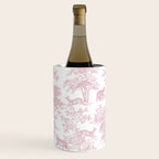 Toile de Jouy Vintage French Exotic Jungle Forest Baby Pink & White Wine Chiller Gallery Image 2