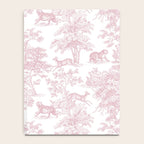 Toile de Jouy Vintage French Exotic Jungle Forest Baby Pink & White Notebook Gallery Image 4