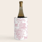 Toile de Jouy Vintage French Exotic Jungle Forest Baby Pink & White Wine Chiller Gallery Image 1