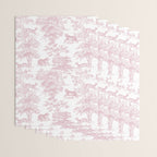 Toile de Jouy Vintage French Exotic Jungle Forest Baby Pink & White Wrapping Paper Gallery Image 3