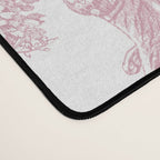 Toile de Jouy Vintage French Exotic Jungle Forest Baby Pink & White Desk Mat Gallery Image 4