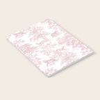 Toile de Jouy Vintage French Exotic Jungle Forest Baby Pink & White Notebook Gallery Image 2