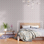 Toile de Jouy Vintage French Exotic Jungle Forest Baby Pink & White Wallpaper Gallery Image 3