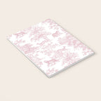 Toile de Jouy Vintage French Exotic Jungle Forest Baby Pink & White Notebook Gallery Image 3