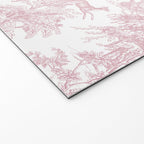 Toile de Jouy Vintage French Exotic Jungle Forest Baby Pink & White Welcome Mat Gallery Image 2