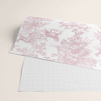 Toile de Jouy Vintage French Exotic Jungle Forest Baby Pink & White Wrapping Paper Gallery Image 2