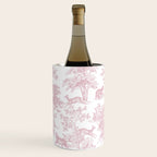 Toile de Jouy Vintage French Exotic Jungle Forest Baby Pink & White Wine Chiller Gallery Image 3