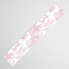 Toile de Jouy Vintage French Exotic Jungle Forest Baby Pink & White Table Runner Gallery Image 3