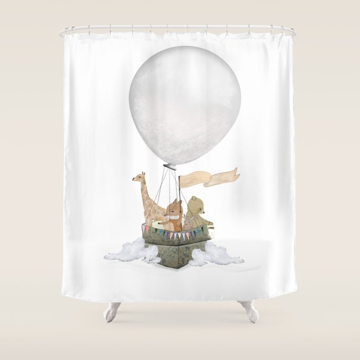 a little balloon adventure Shower Curtain Gallery Image 1