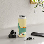Dinosaur on retro skateboard Water Bottle Gallery Image 5