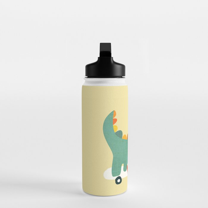 Dinosaur on retro skateboard Water Bottle Gallery Image 3
