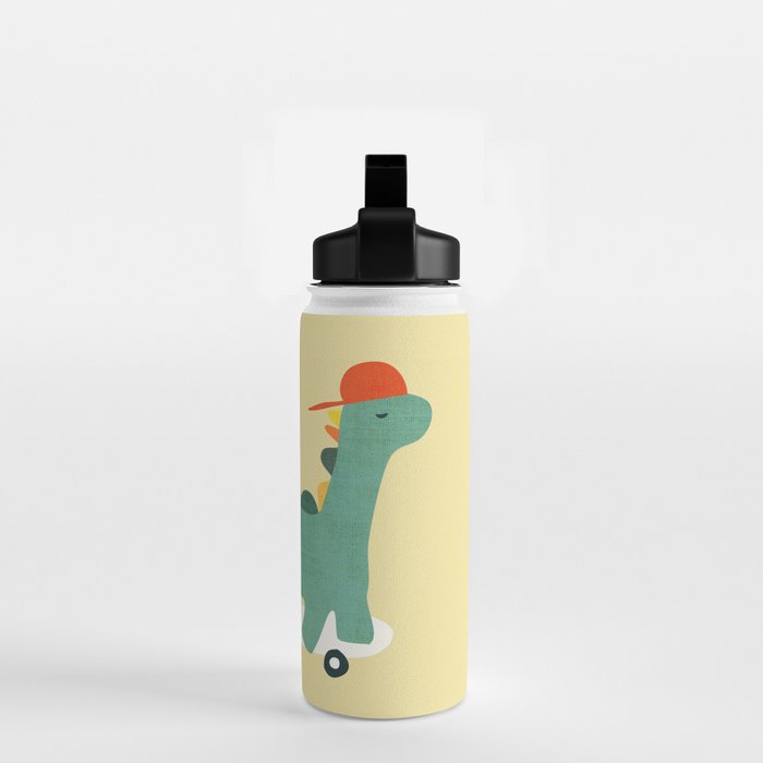 Dinosaur on retro skateboard Water Bottle Gallery Image 2