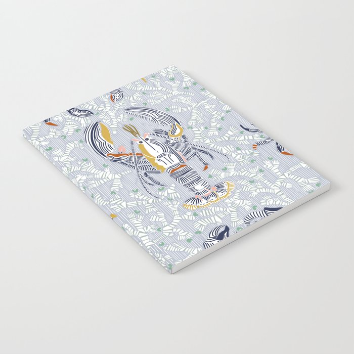 Lobster and crab coastal nostalgia grey Notebook Gallery Image 1