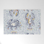 Lobster and crab coastal nostalgia grey Welcome Mat Gallery Image 1
