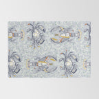 Lobster and crab coastal nostalgia grey Rug Gallery Image 2