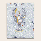 Lobster and crab coastal nostalgia grey Notebook Gallery Image 4