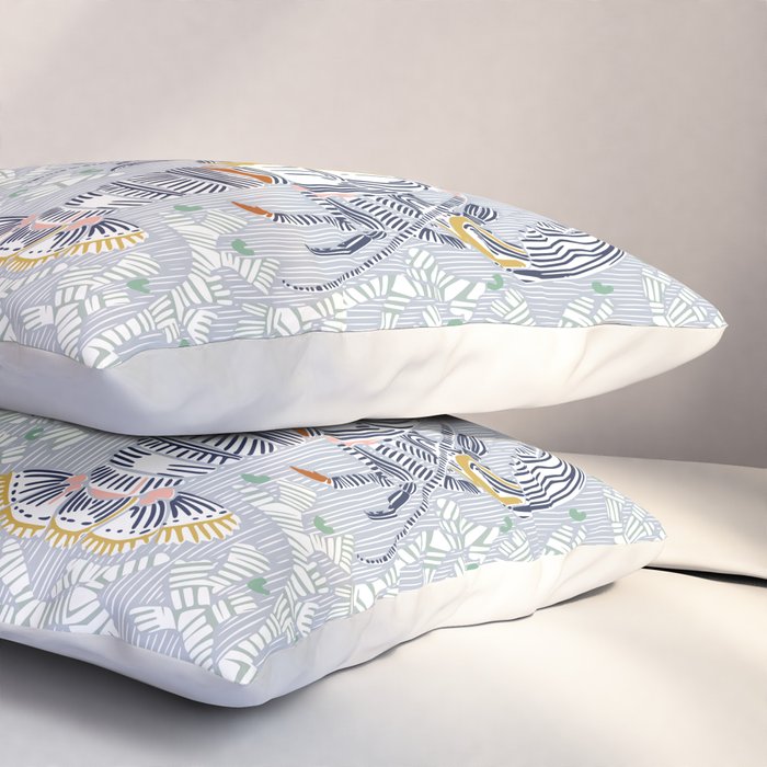 Lobster and crab coastal nostalgia grey Pillow Sham Gallery Image 3