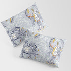 Lobster and crab coastal nostalgia grey Pillow Sham Gallery Image 3