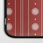 Daisy Stripes Dark Red and White Pattern Laptop Sleeve Gallery Image 3