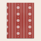Daisy Stripes Dark Red and White Pattern Notebook Gallery Image 4