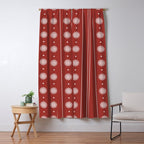Daisy Stripes Dark Red and White Pattern Window Curtain Gallery Image 5