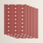 Daisy Stripes Dark Red and White Pattern Wrapping Paper Gallery Image 3