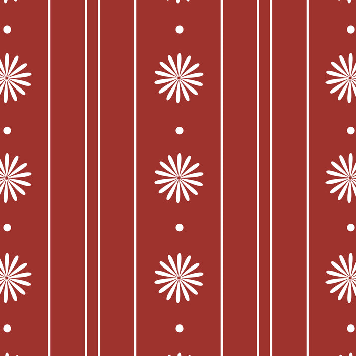 Daisy Stripes Dark Red and White Pattern Coffee Mug Gallery Image 2