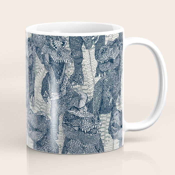 Tyrannosaurus rex indigo Coffee Mug Gallery Image 1